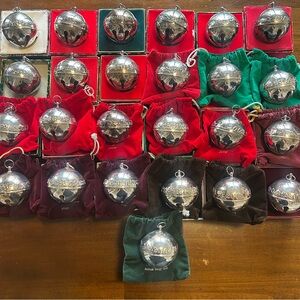 25 Wallace Silversmiths Silverplate Bell Holiday Ornaments 1986-2010